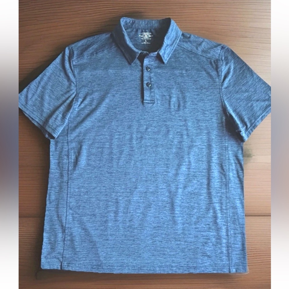 GH Bass Co Men’s Outdoors Heather Blue Short Sleeve Polo Shirt L